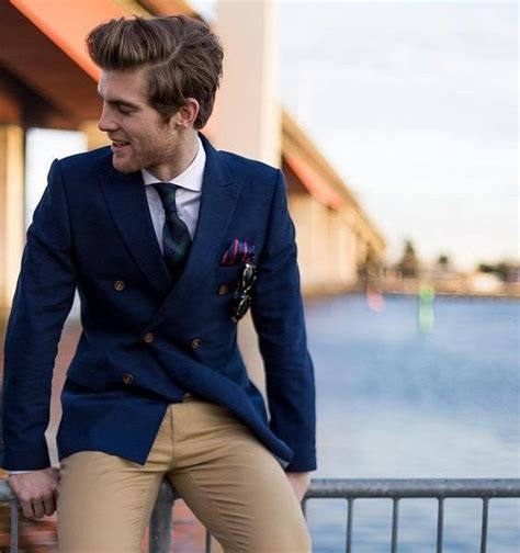 navy blazer with khakis.